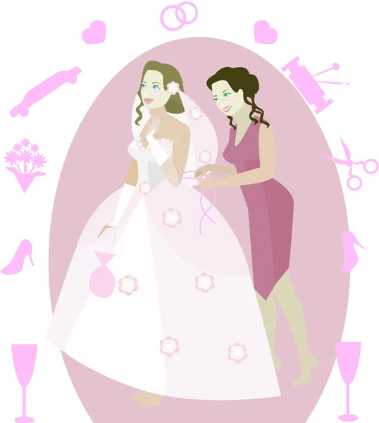Illustrazione sposa — Vettoriale Stock