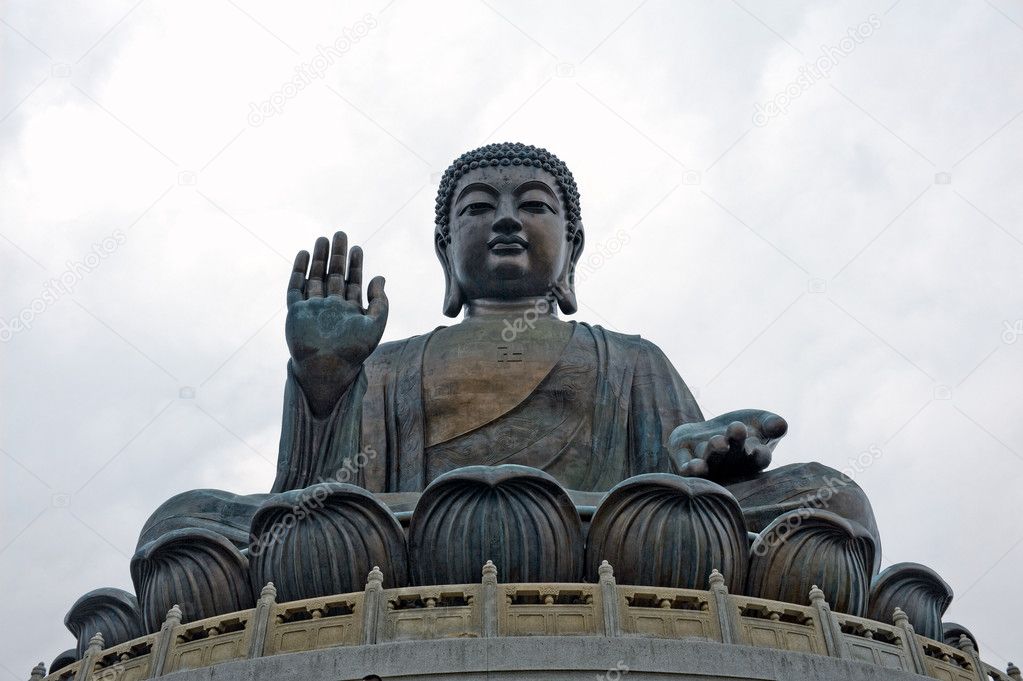Statues In Front Of Buddha In Hong Kong