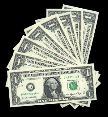 One dollar bills clipart