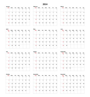 Calendar for 2014 clipart