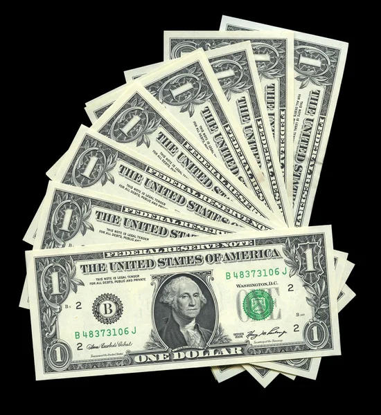 Jeden Dolar rachunki — Zdjęcie stockowe