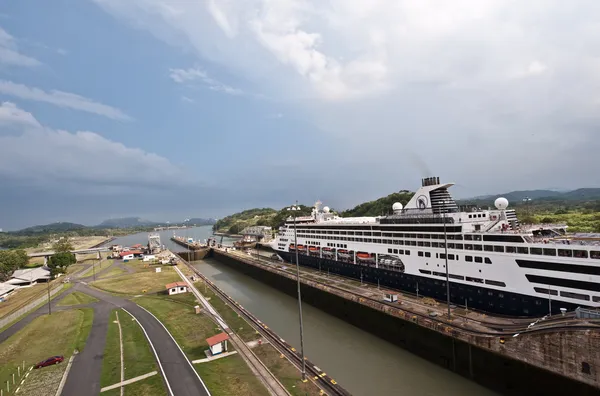 Miraflores locks Panama canal — Stock Photo, Image