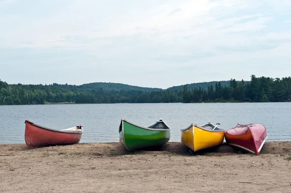 stock image Canoes on the lake
