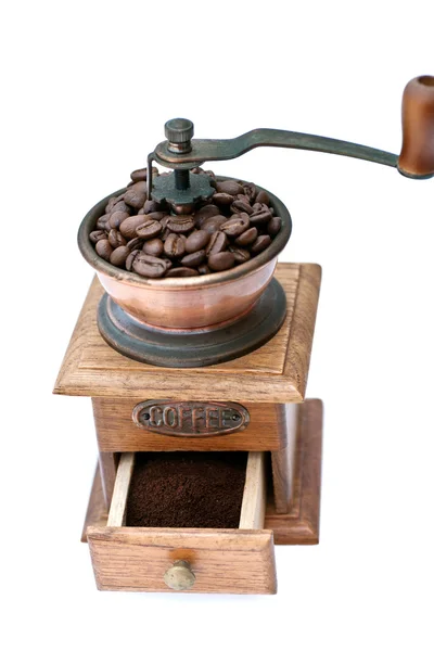 stock image Coffee grinder and coffee beans