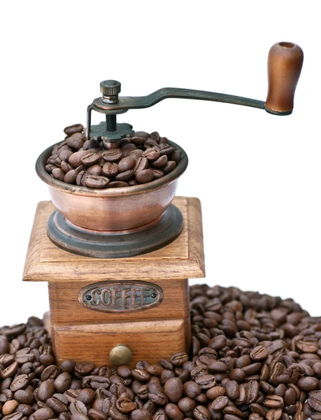 stock image Coffee grinder and coffee beans