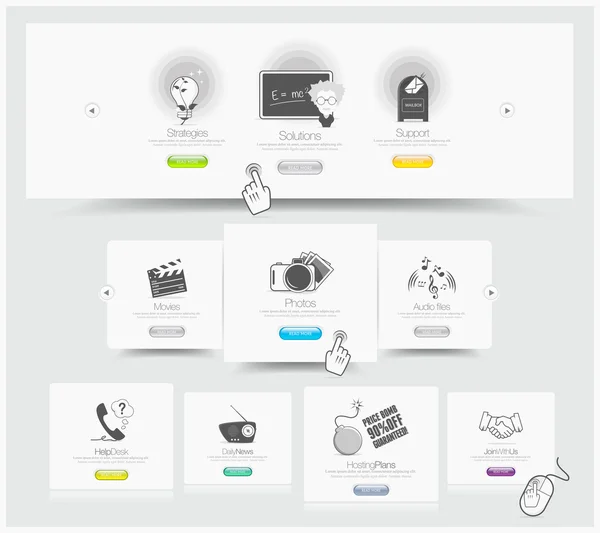 Web design éléments de carrousel — Image vectorielle