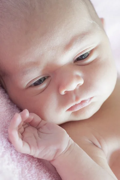 Recém-nascido deitado confortável — Fotografia de Stock