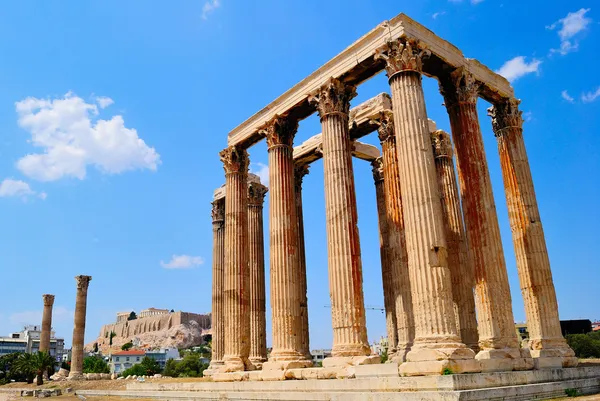 Templet olympiska Zeus i Aten, Grekland Stockfoto