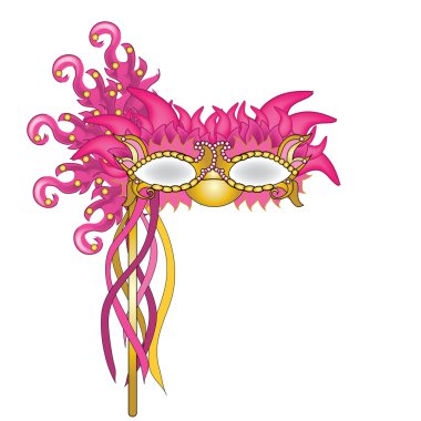 Clip Art Illustration of a Mardi Gras Mask clipart