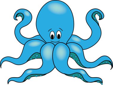 Clip Art Illustration of a Cartoon Octopus clipart