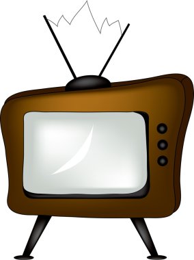bir retro televizyon Clip art çizimi