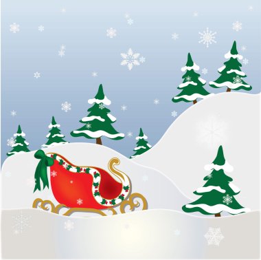 Clip Art Illustration of Santa's Sleigh clipart