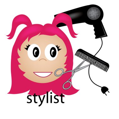 Clip art çizimi bir saç stilisti işgal simgesi