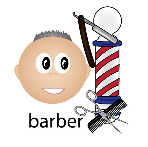 Clipartów ilustracja ikony Zawód fryzjer — Zdjęcie stockowe
