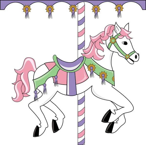 Klip umění ilustrace caraousel koně — Stock fotografie