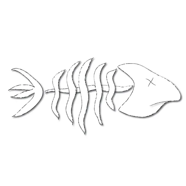 Clip kunst illustratie van dode vissen botten — Stockfoto