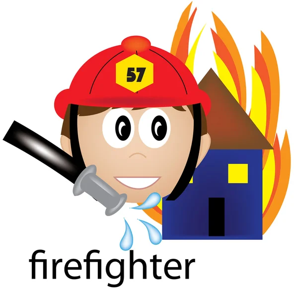 Clip Art Illustration of a Firefighter Job Icon — Stock Photo, Image