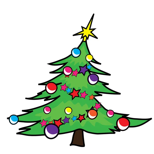 Clip Art Illustration of a Crooked Little Christmas Tree — Stock Photo, Image