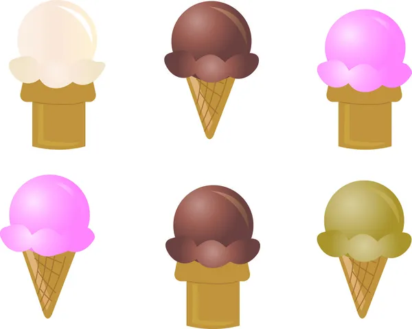Clip Art Illustration of a Digital Collage of Ice Cream Cones Ic