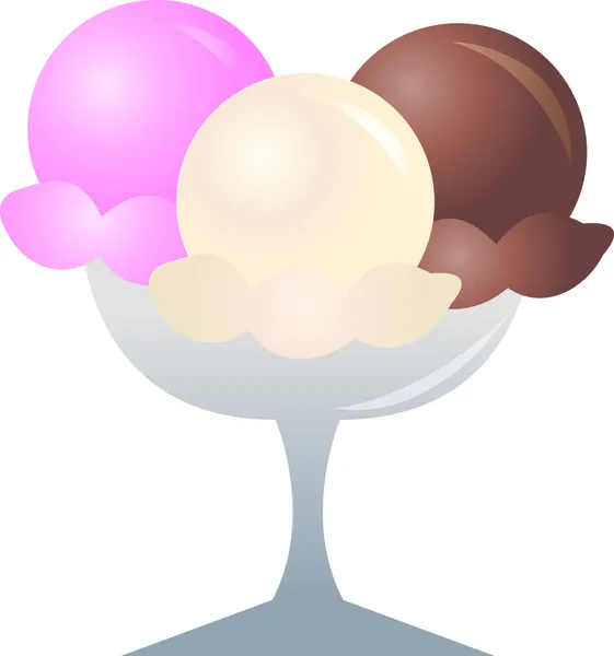 Clip Art Illustration of a Dish of Ice Cream — Stock Photo, Image