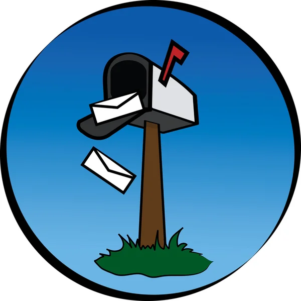 Clipe ilustração de arte de uma caixa de correio aberta — Fotografia de Stock
