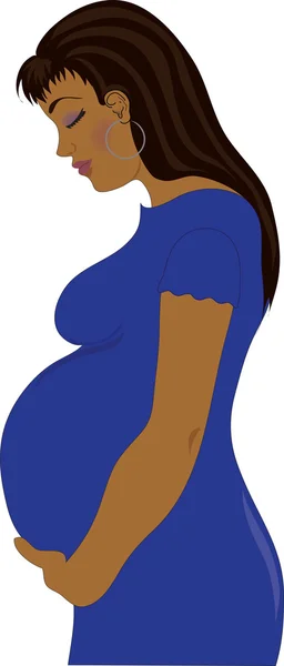 Clip Art Illustration of a Pregnant Woman Holding Her Belly — Stok Foto