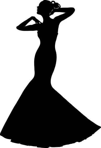 Klip umění ilustrace jarní nevěsta šaty bez ramínek — Stock fotografie