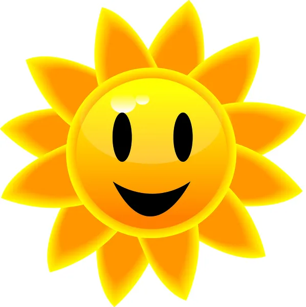 Clip Art Illustration of a SmilingTropical Sun Icon — Stock Photo, Image