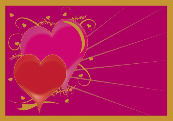 Clipe ilustração de arte de um coração decorado Valentim Gráfico — Fotografia de Stock