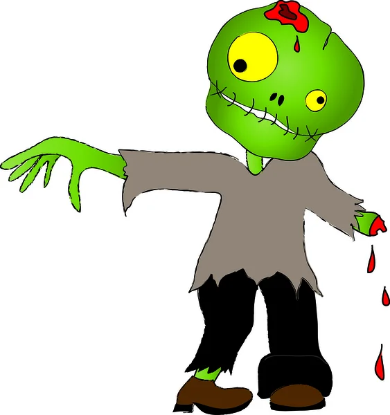 Clip Art Illustration of a Cute Zombie Boy for Halloween — 스톡 사진
