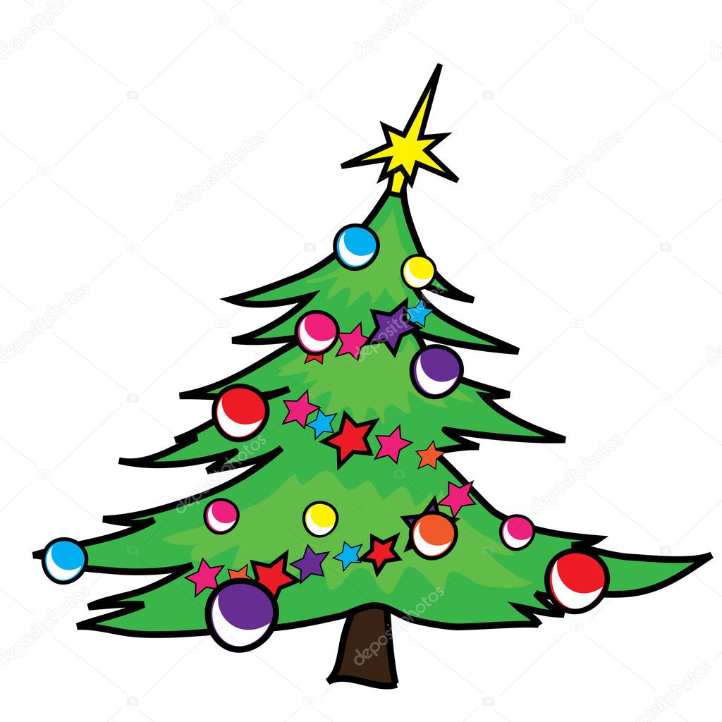 Clip Art Illustration of a Crooked Little Christmas Tree — Stock Photo ...