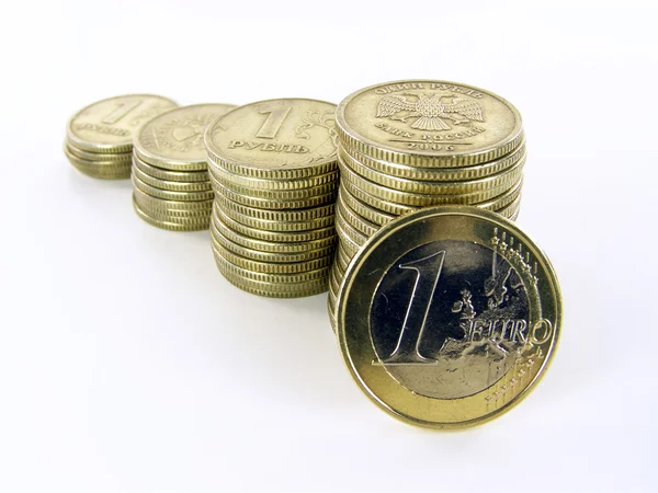Euro e rublo . — Foto Stock
