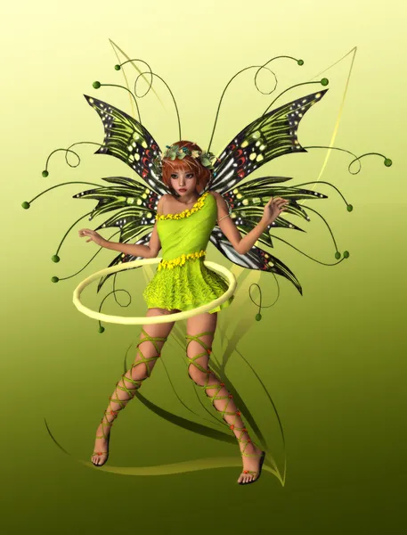 Green Butterfly Fae — Stock Photo, Image