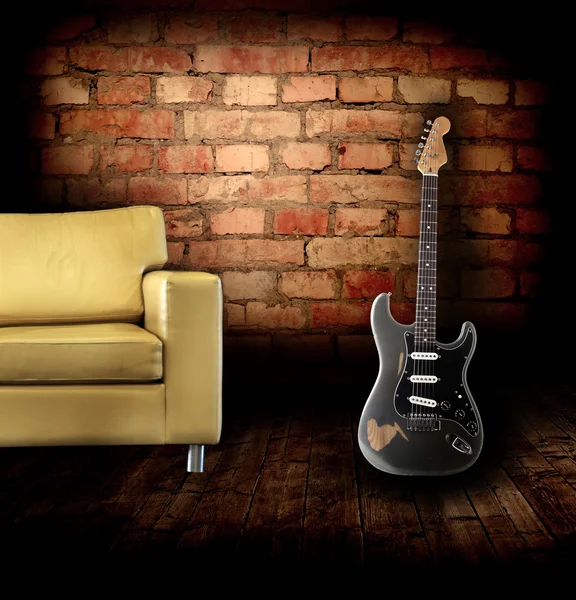E-Gitarre im Raum — Stockfoto