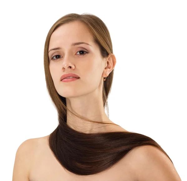 Mooie jonge vrouw met lange haren — Stockfoto