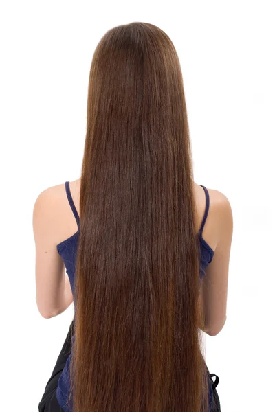 Gyönyörű fiatal nő hosszú hajjal Stock Fotó