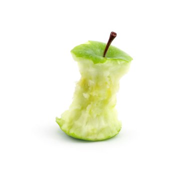 Green apple core clipart