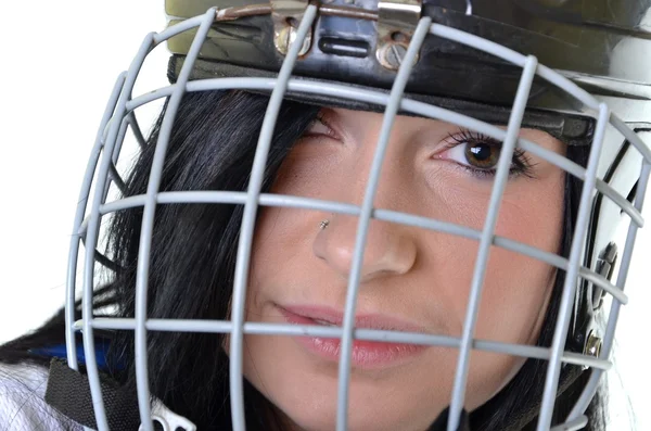 Jugadora de hockey mujer —  Fotos de Stock