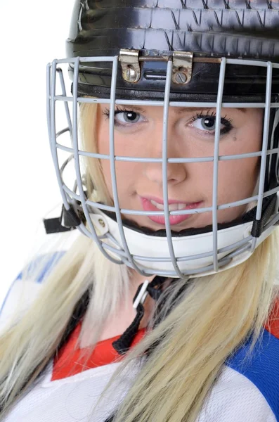 Kvinnelig ishockeyspiller – stockfoto