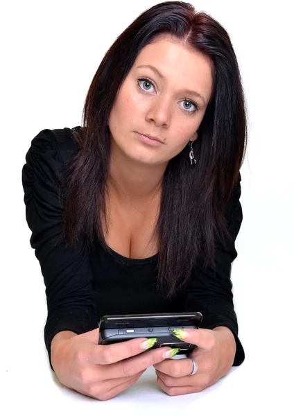 Frau mit Handy — Stockfoto
