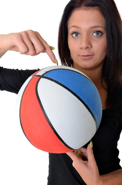 농구와 여자 — 스톡 사진