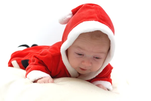 Santa na białym tle noworodek — Zdjęcie stockowe