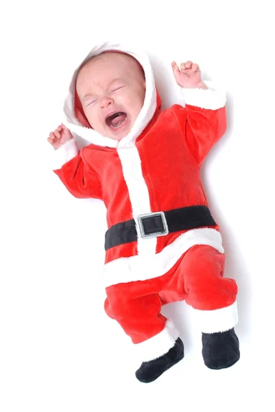 Bebê em traje de Papai Noel — Fotografia de Stock
