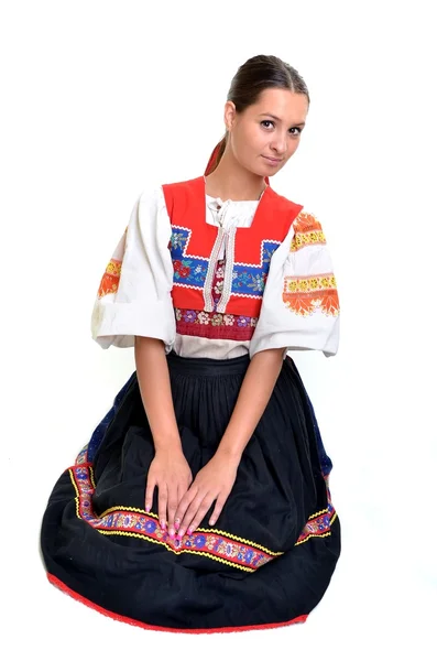 Uma imagem de uma mulher eslovaca tradicional — Fotografia de Stock