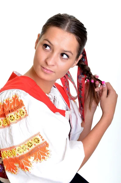 Una imagen de una mujer eslovaca tradicional —  Fotos de Stock