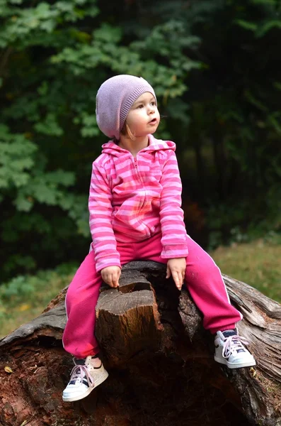 Маленька дівчинка восени — стокове фото