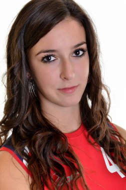 basketbolcu ile top, beyaz bir arka plan üzerinde izole