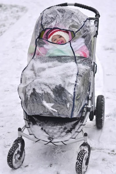 Chariot bébé. hiver — Photo