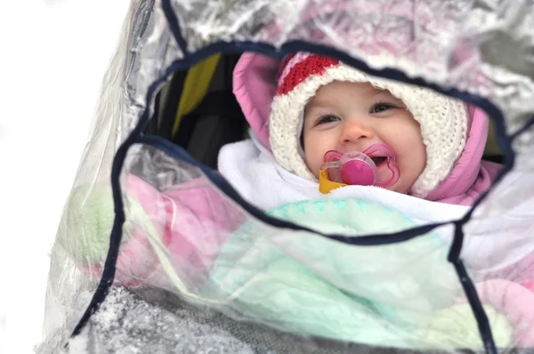 Baby carriage. winter — Stok fotoğraf