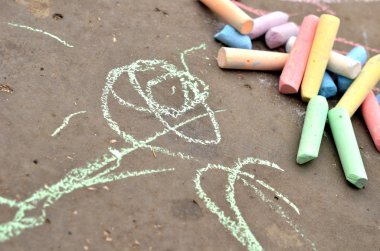 Chalk in street clipart